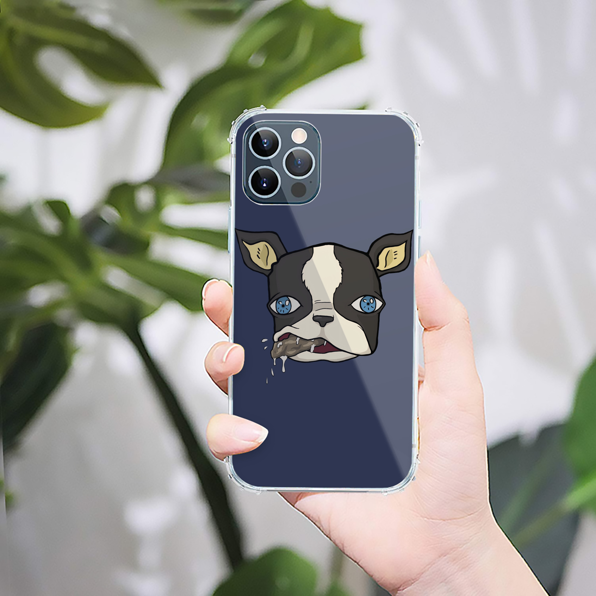 （画像用） ジョジョの奇妙な冒険 イギー JoJo's Bizarre Adventure Iggy 【iPhone 12シリーズ対応】透明スマホケース（クリアソフトケース）